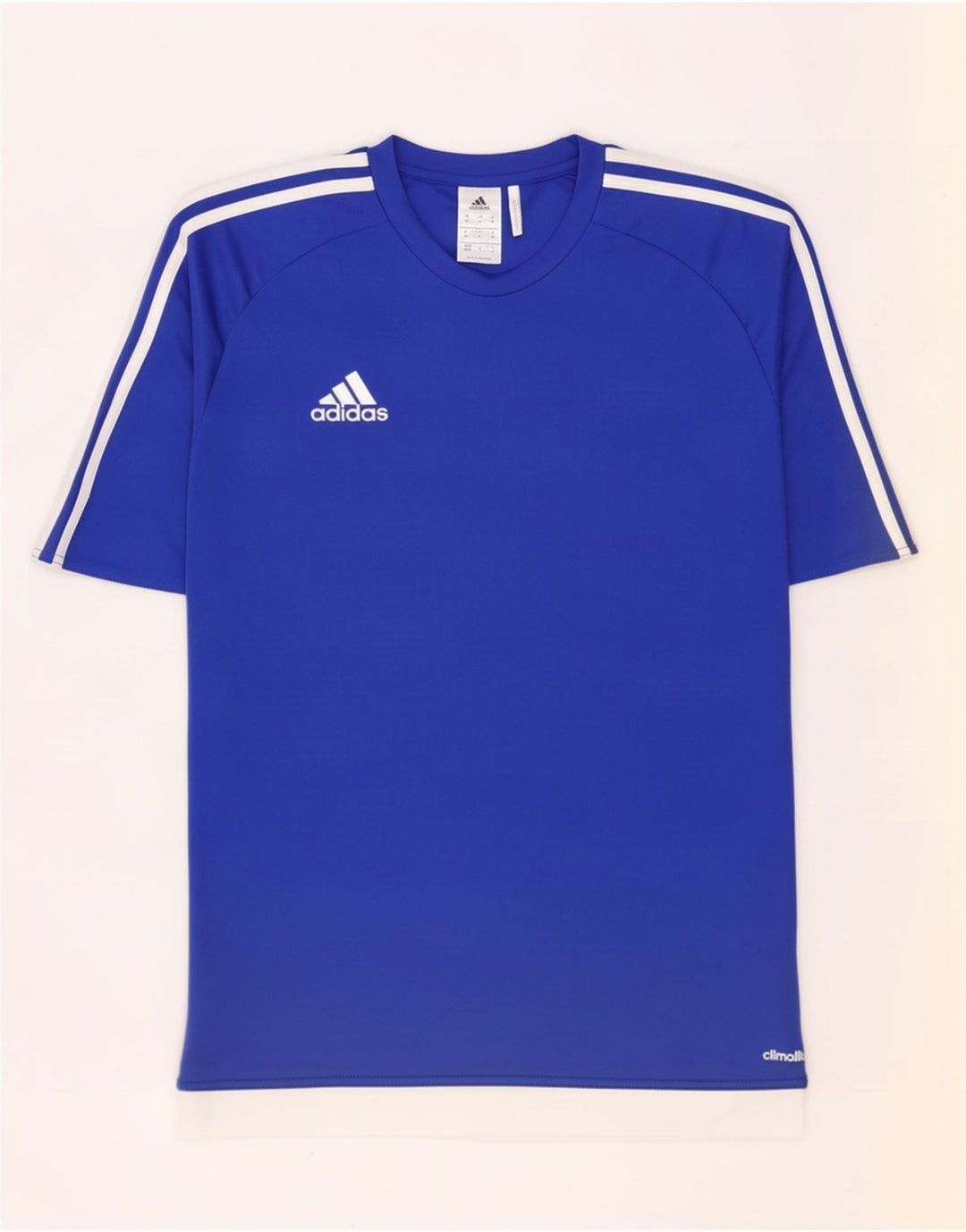 T-shirt Adidas Climalite da uomo Top in poliestere color block blu medio