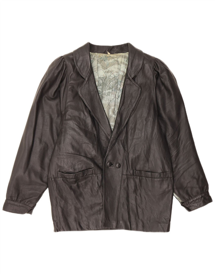 Giacca in pelle vintage da uomo UK 44 2XL Nera
