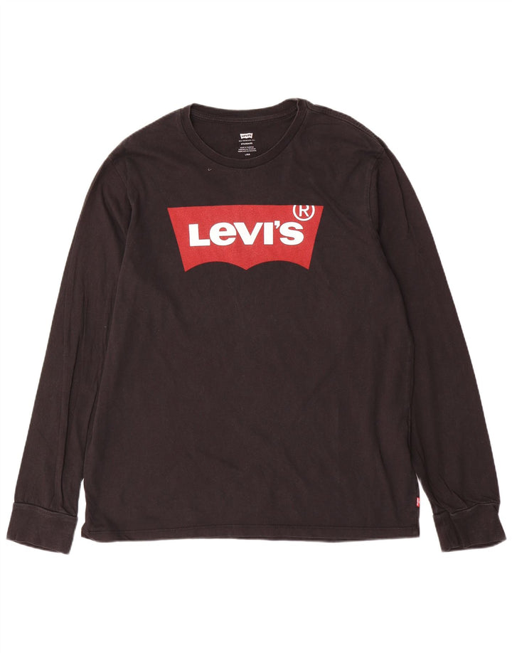 Levi's Mens Standard Fit Graphic Top manica lunga grande cotone nero