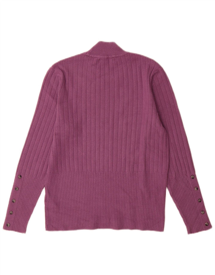Maglione maglione a collo alto da donna Marks & Spencer UK 14 grande viola
