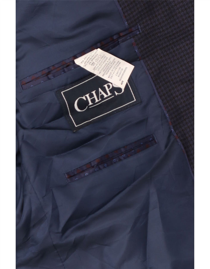 Giacca blazer da uomo a 2 bottoni Chaps UK 40 medio blu navy pied de poule