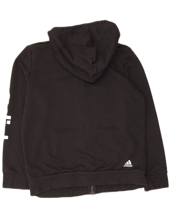 Felpa con cappuccio e zip grafica Adidas da donna UK 20/22 XL Cotone nero