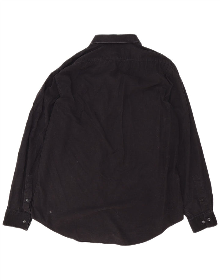 Camicia da uomo in velluto a coste Calvin Klein taglia 16 1/2 grande cotone nero