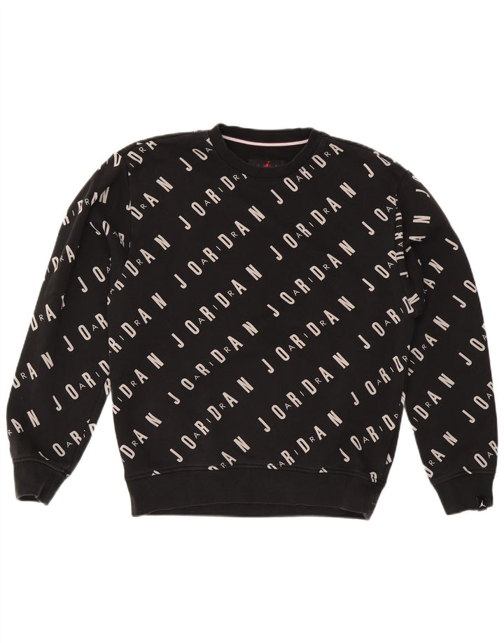 Felpa con grafica Jordan da uomo, piccola, in cotone nero