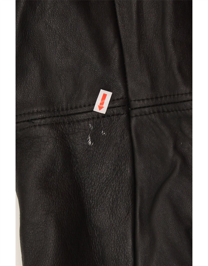 VINTAGE Mens Leather Coat UK 38 Medium Black Leather Vintage Vintage and Second-Hand Vintage from Messina Hembry 