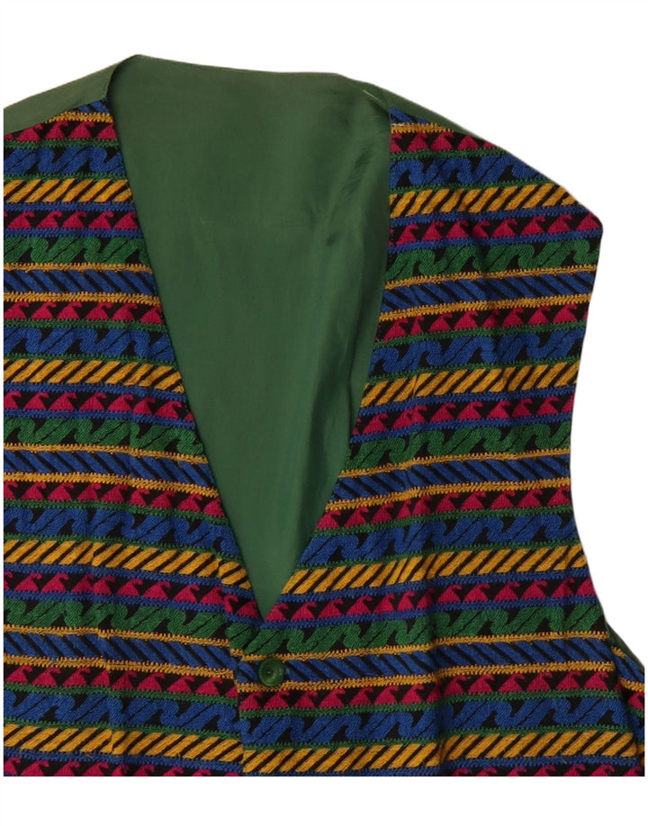 Gilet vintage da uomo XL multicolore geometrico