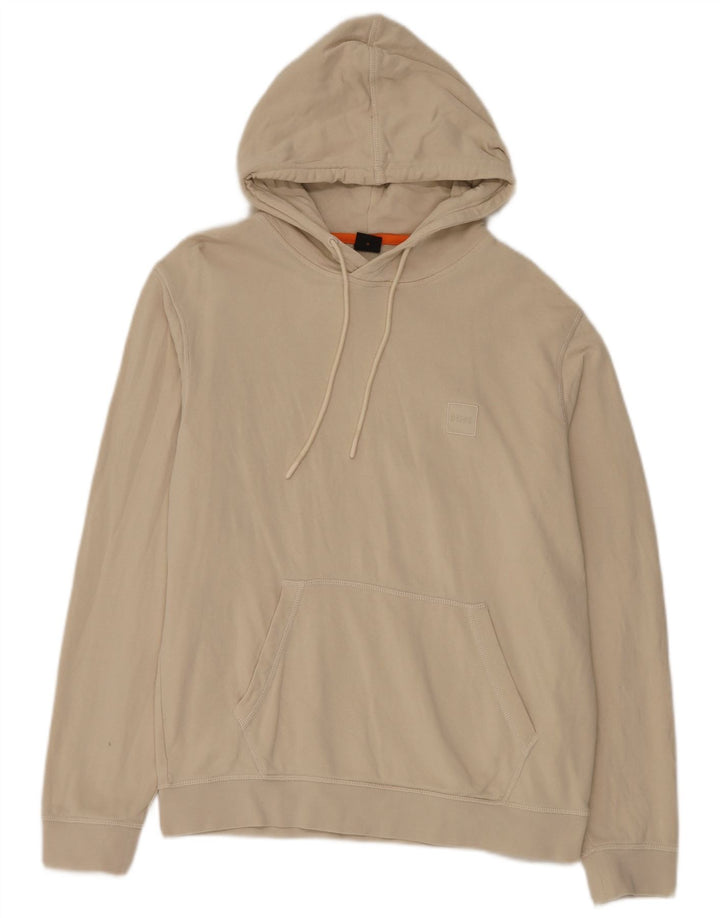 Felpa con cappuccio da uomo Hugo Boss in cotone beige medio