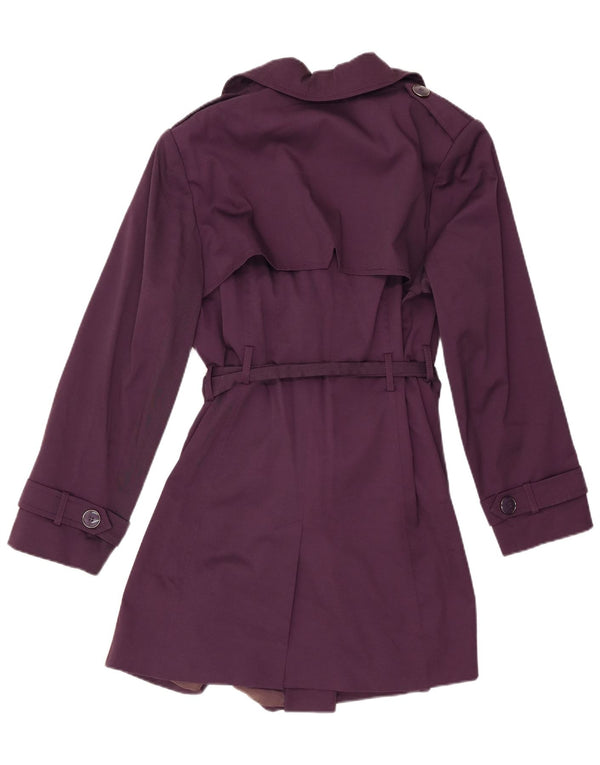 Trench autografato da donna Marks & Spencer UK 18 XL poliestere viola