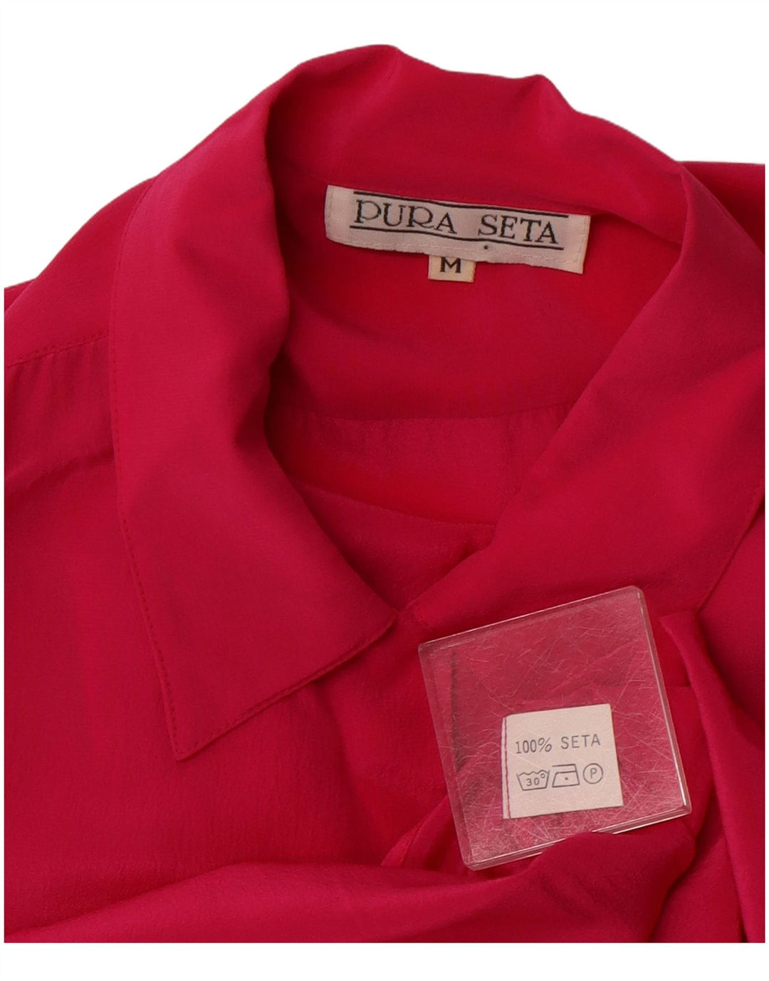 Camicetta da donna VINTAGE UK 14 Seta rosa media