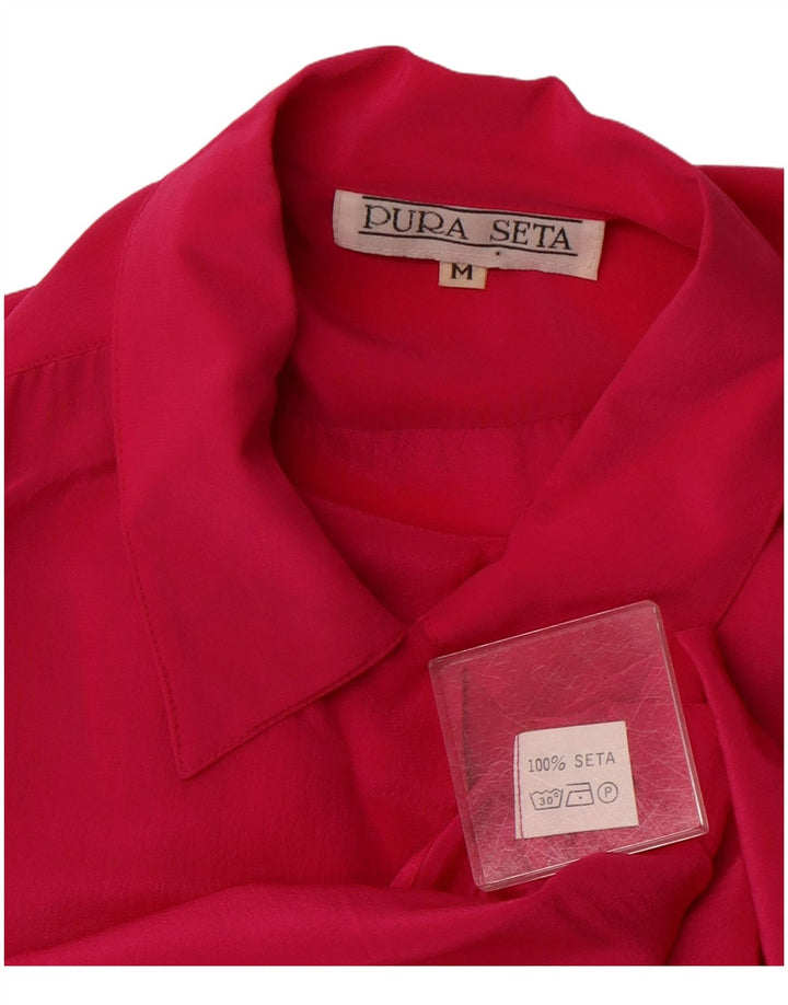 Camicetta da donna VINTAGE UK 14 Seta rosa media