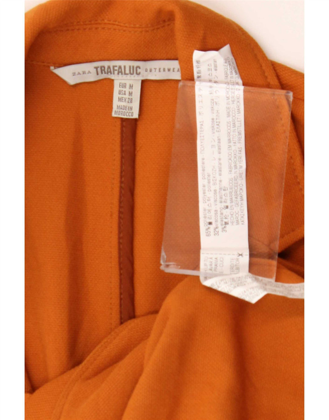 Gilet lungo Trafaluc da donna Zara UK 12 poliestere arancione medio