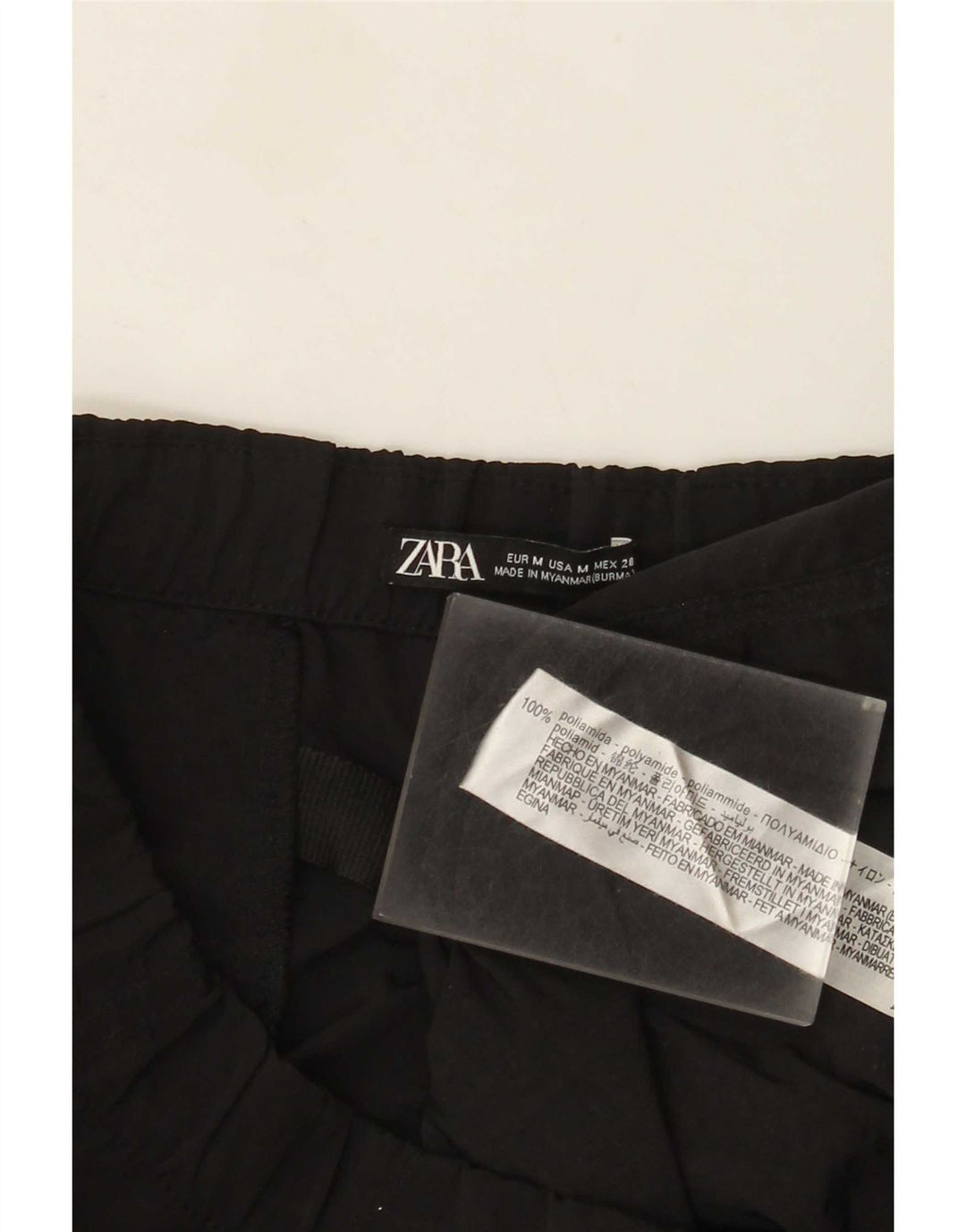 Pantaloni cargo larghi da donna Zara medi W30 L31 neri in poliammide