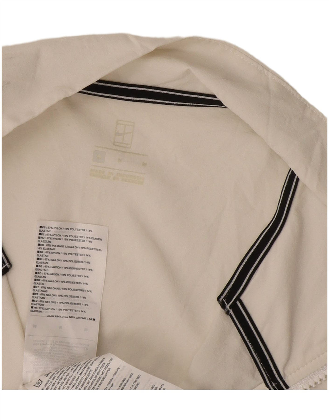 Top da tuta Nike da uomo con zip e collo in nylon bianco medio