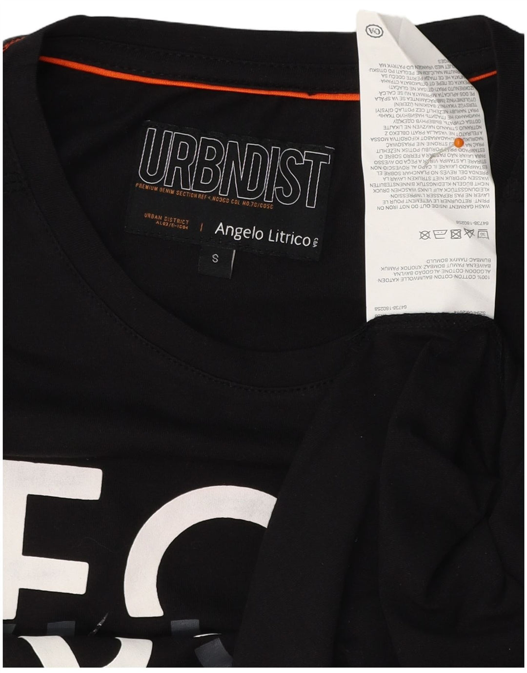 ANGELO LITRICO T-shirt grafica da uomo Top piccola in cotone nero