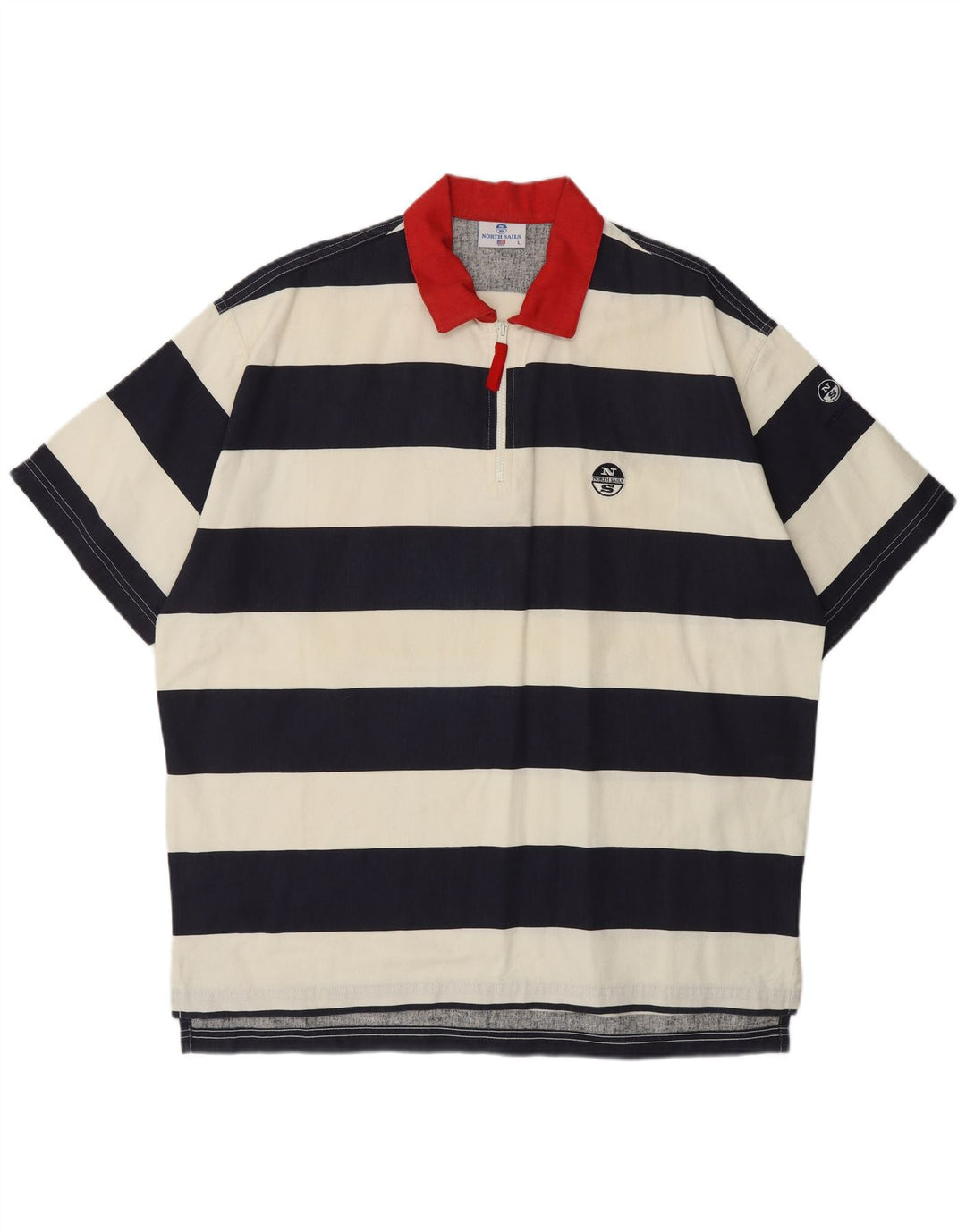 Polo da rugby da uomo NORTH SAILS grande in cotone a righe blu navy