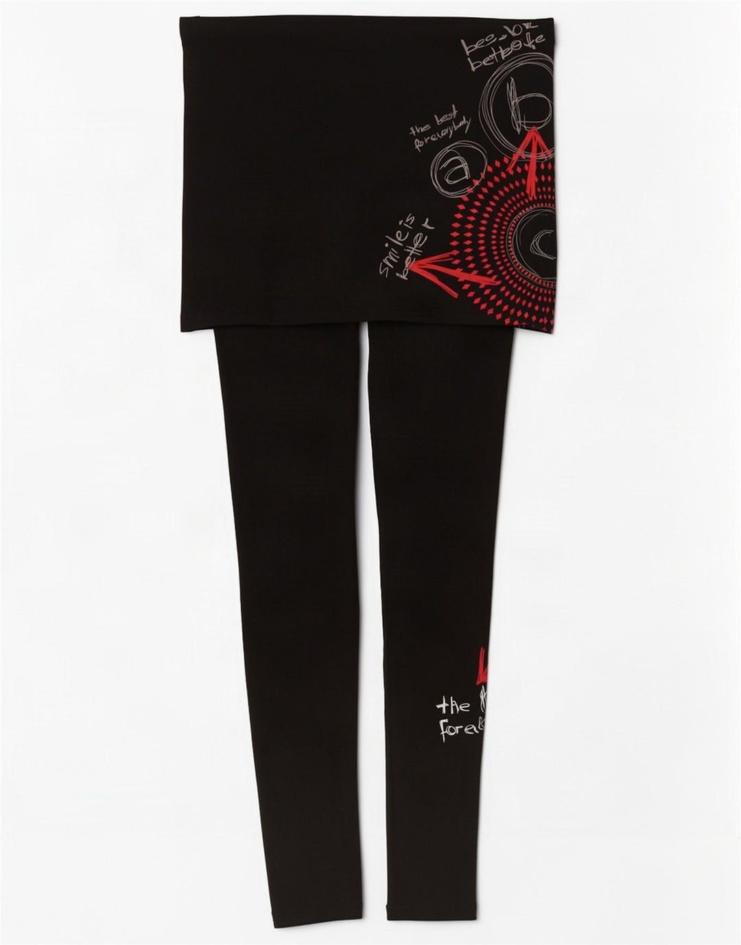 Desigual Leggings grafici da donna UK 10 Small Black Geometric