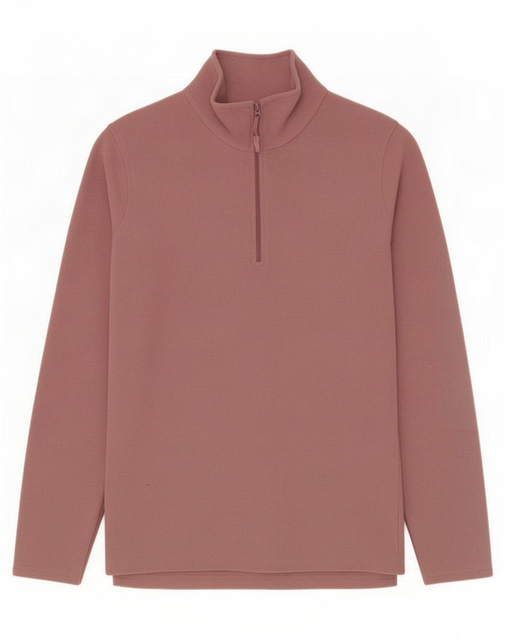 Mountain Warehouse Maglione in pile da uomo con collo con zip piccolo poliestere rosa