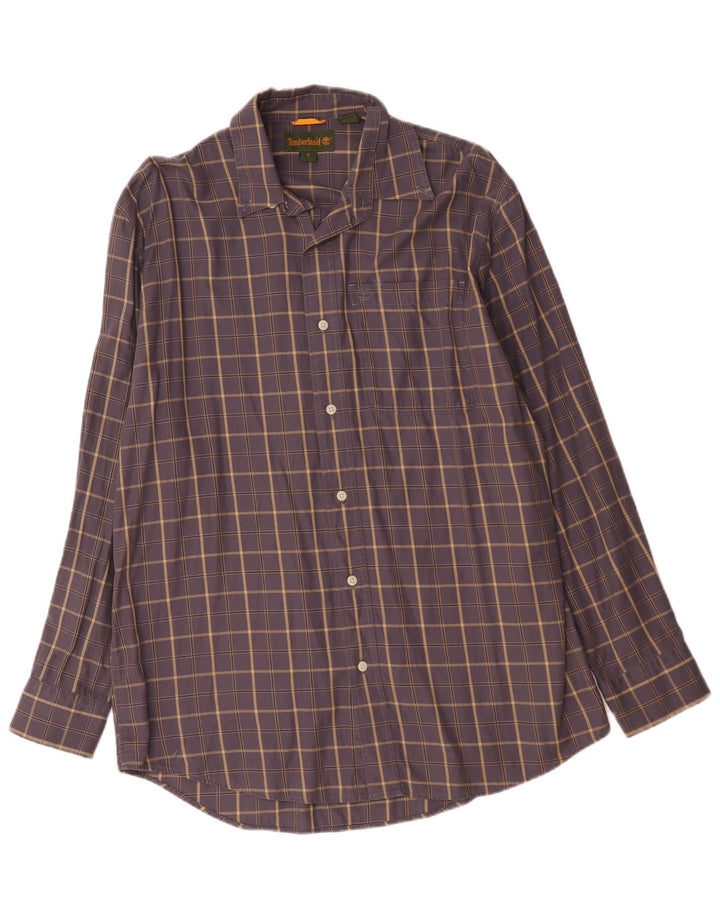 Camicia Timberland da uomo ampia vestibilità piccola in cotone a quadri blu
