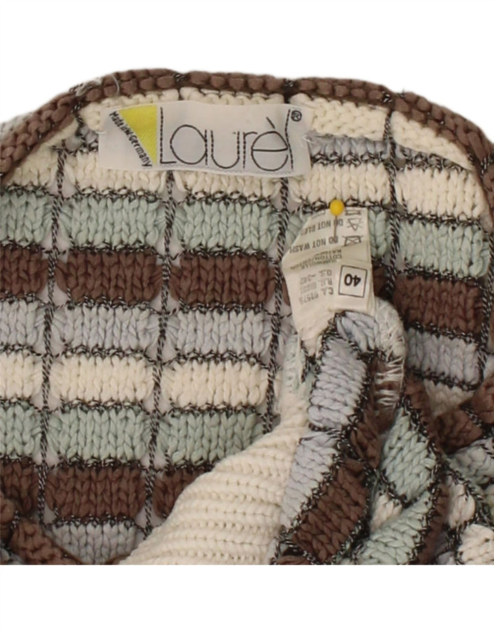 LAUREL Womens Boat Neck Jumper Sweater IT 40 Small Multicoloured Striped Vintage Laurel and Second-Hand Laurel from Messina Hembry 