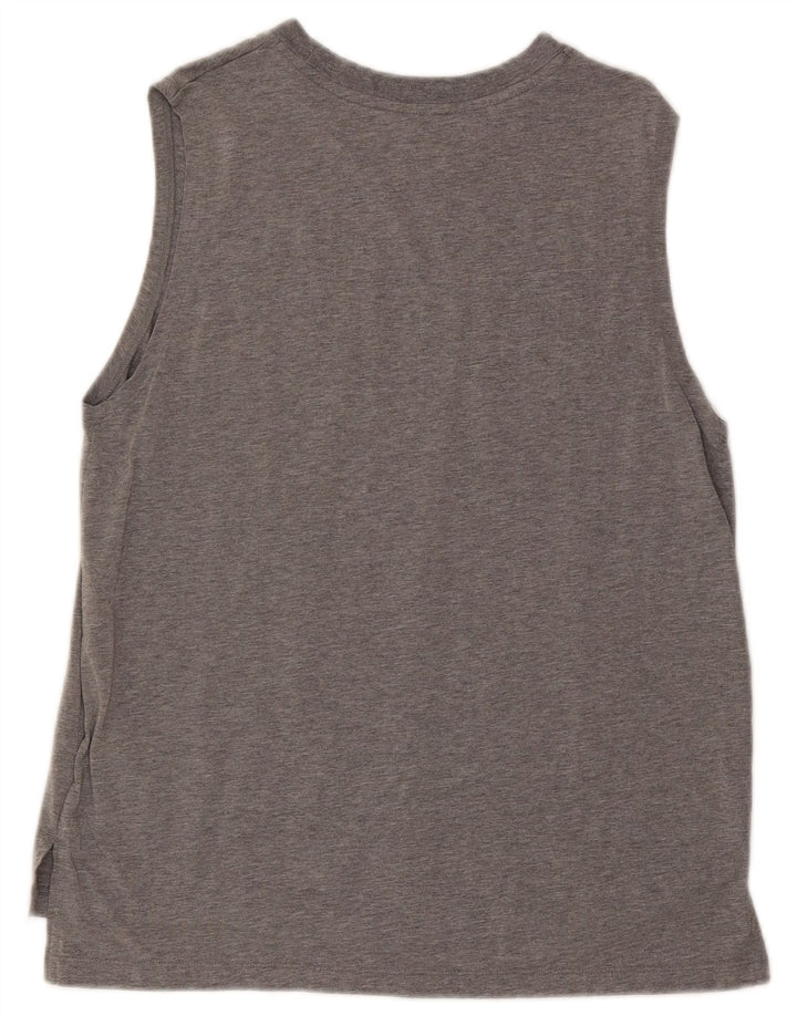 Canotta grafica da uomo Nike in cotone chiazzato grigio medio