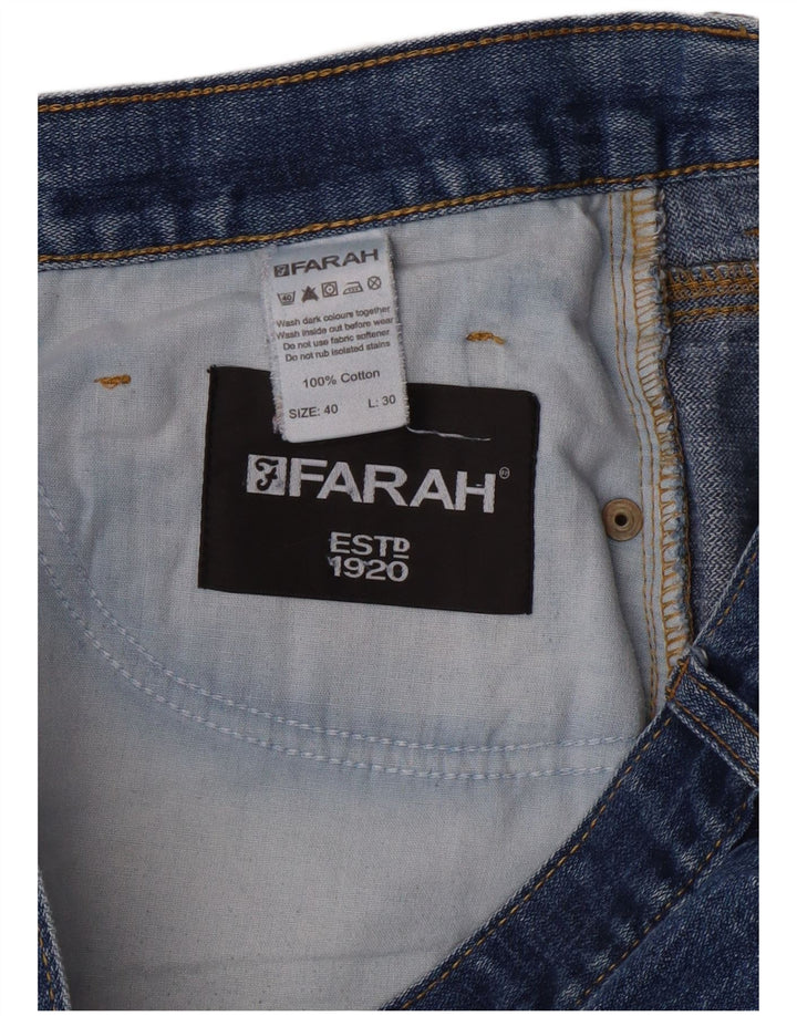 Jeans dritti da uomo FARAH W40 L30 cotone blu
