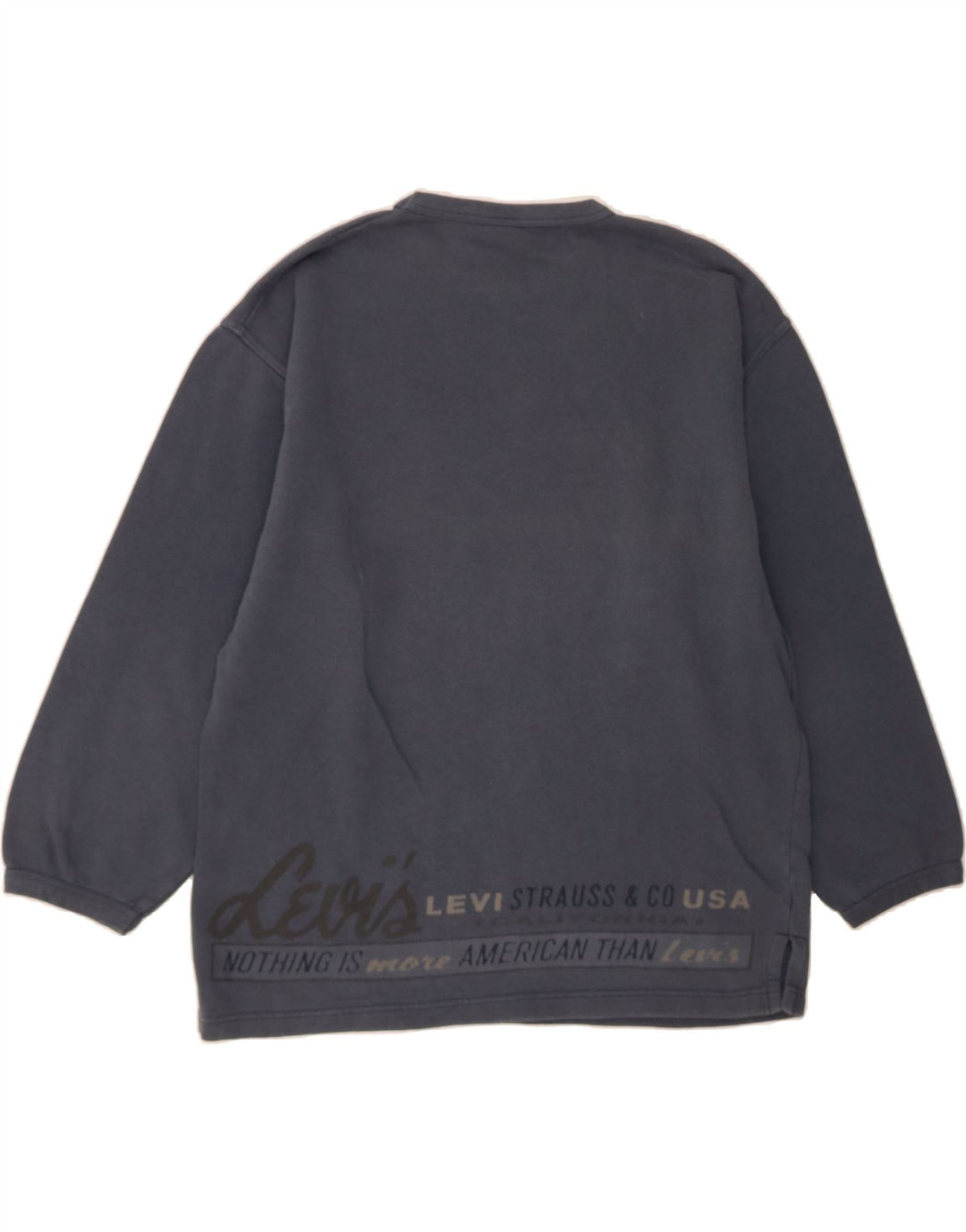 LEVI'S Womens Oversized Graphic Sweatshirt Jumper UK 18 XL Navy Blue Vintage Levi's and Second-Hand Levi's from Messina Hembry 