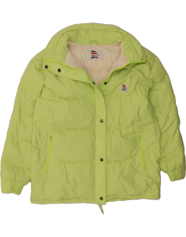 ELHO Womens Oversized Hooded Padded Jacket IT 46 Large Green Polyester