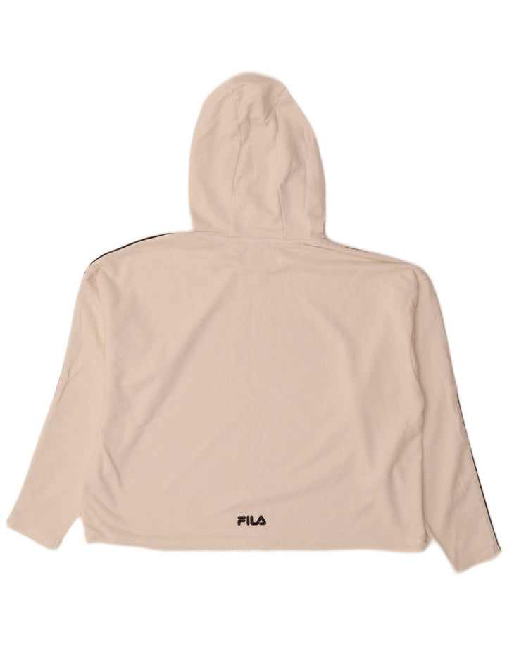 Felpa con cappuccio oversize grafica da donna Fila UK 14 Medium White Colourblock