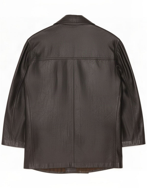 Giacca in pelle da uomo vintage UK 40 Large Nera