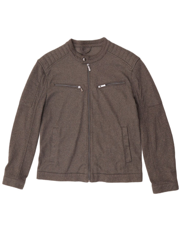 Giubbotto bomber trapuntato con zip da uomo Zara UK 40 grande grigio