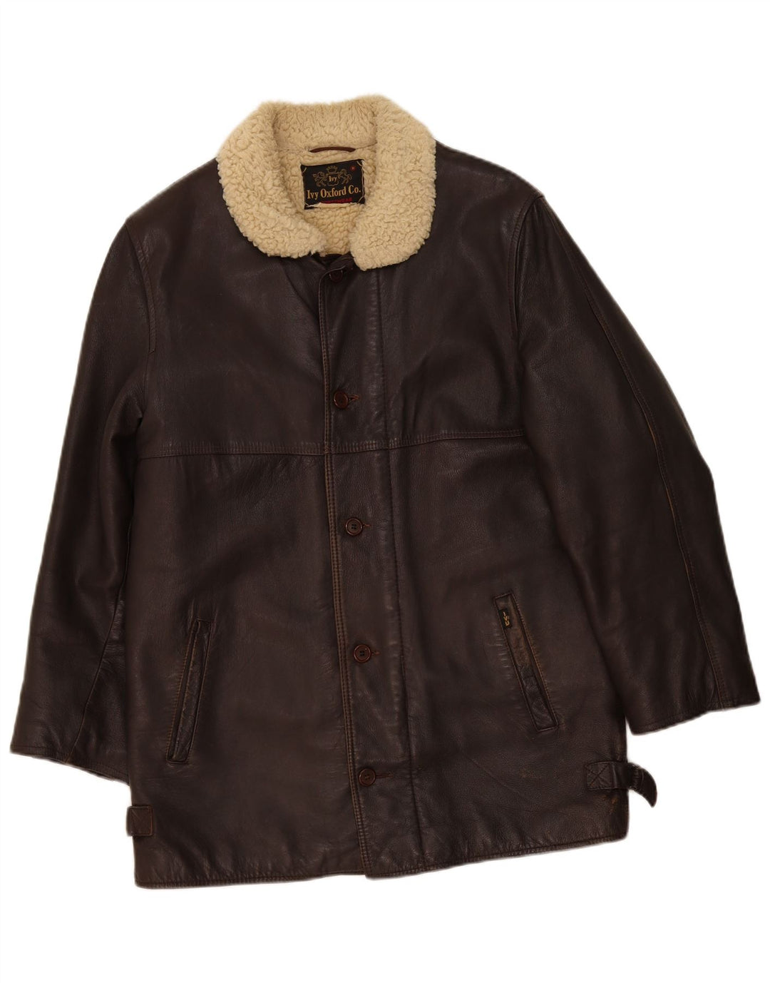 Giacca in pelle da uomo Ivy Oxford UK 36 piccola marrone