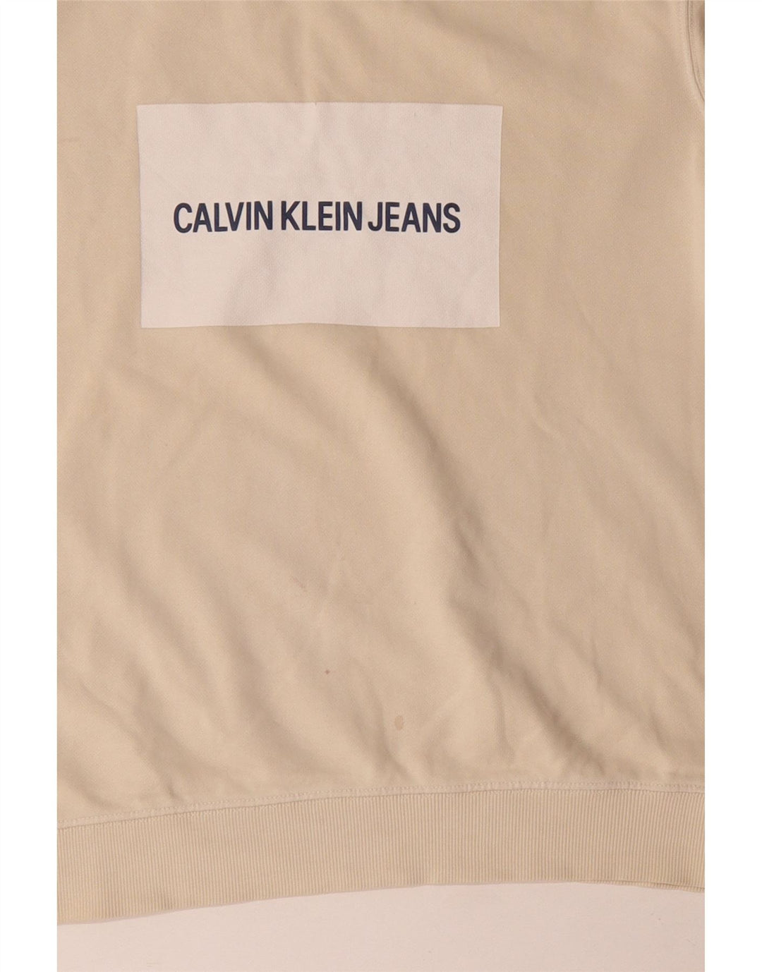 Calvin Klein Jeans Felpa grafica da uomo Maglione grande in cotone beige