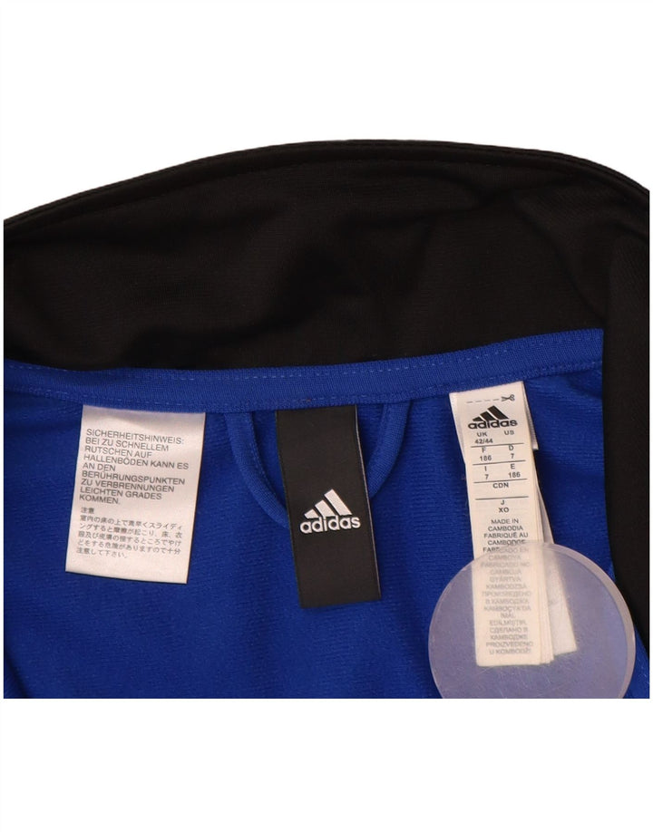 Giacca da tuta da uomo Adidas UK 42/44 Large Nero Colourblock Poliestere