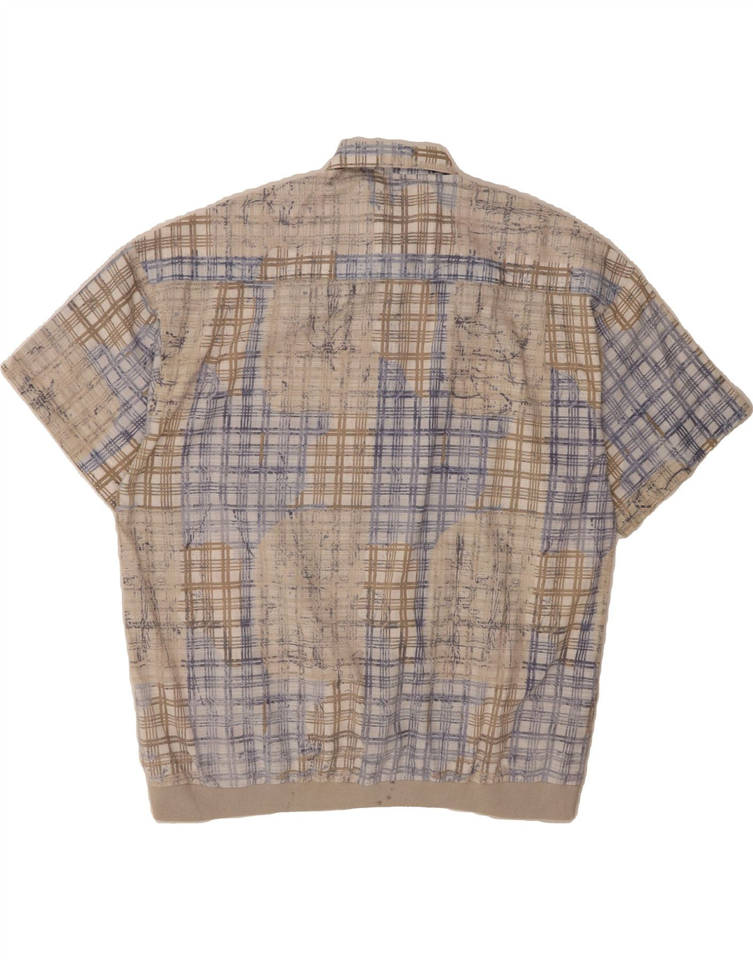 CONCRET Mens Short Sleeve Pullover Shirt Size 43/44 XL Beige Check Vintage Concret and Second-Hand Concret from Messina Hembry 