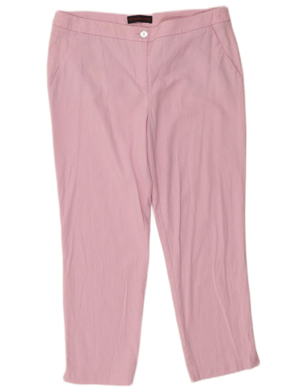 Pantaloni Cropped Donna Trussardi affusolati IT 44 Medium W32 L24 Cotone Rosa