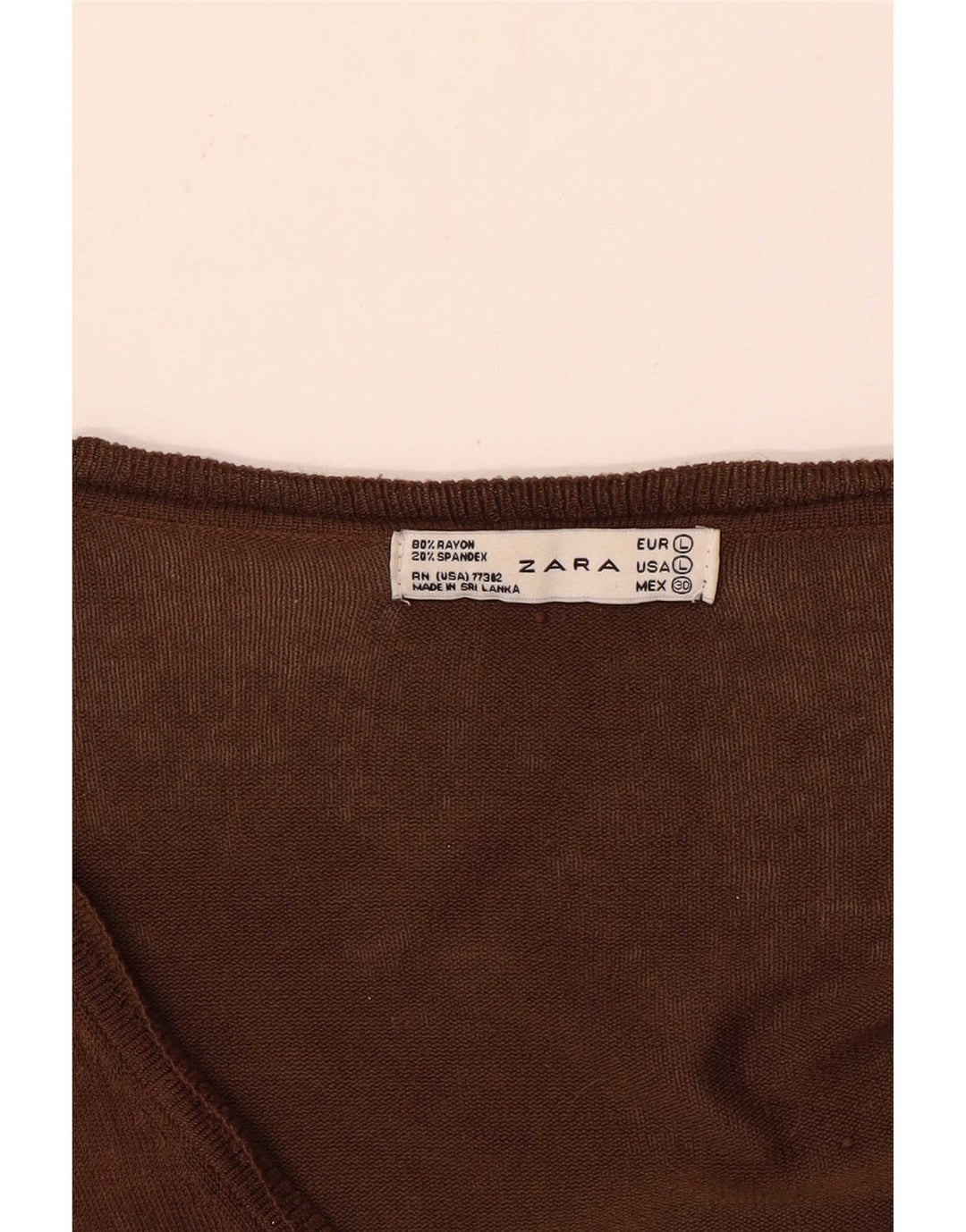Maglione cardigan da donna Zara UK 16 grande rayon marrone
