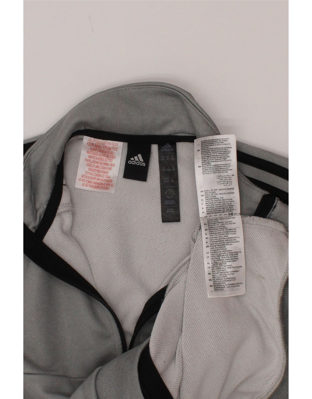 Giacca da tuta Adidas Aeroready da ragazzo 7-8 anni in poliestere grigio