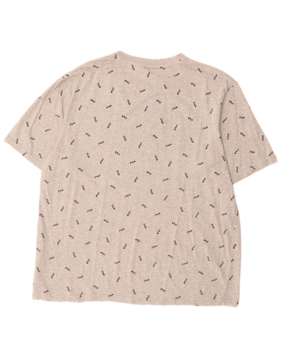 T-shirt grafica da uomo Fila Top XL in cotone chiazzato grigio