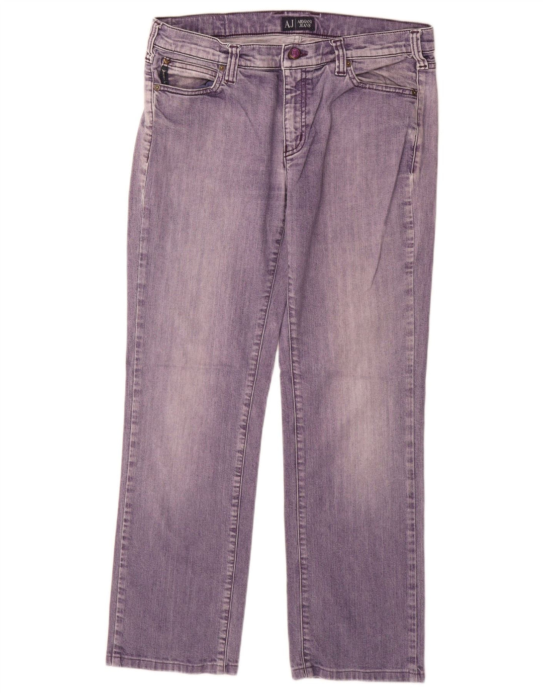 Jeans dritti da donna ARMANI W32 L29 cotone viola