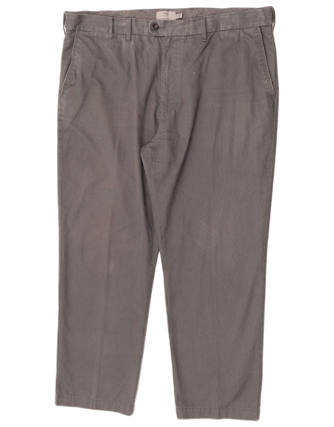 Pantaloni da abito vestibilità regolare da uomo Marks & Spencer W42 L29 gessato grigio