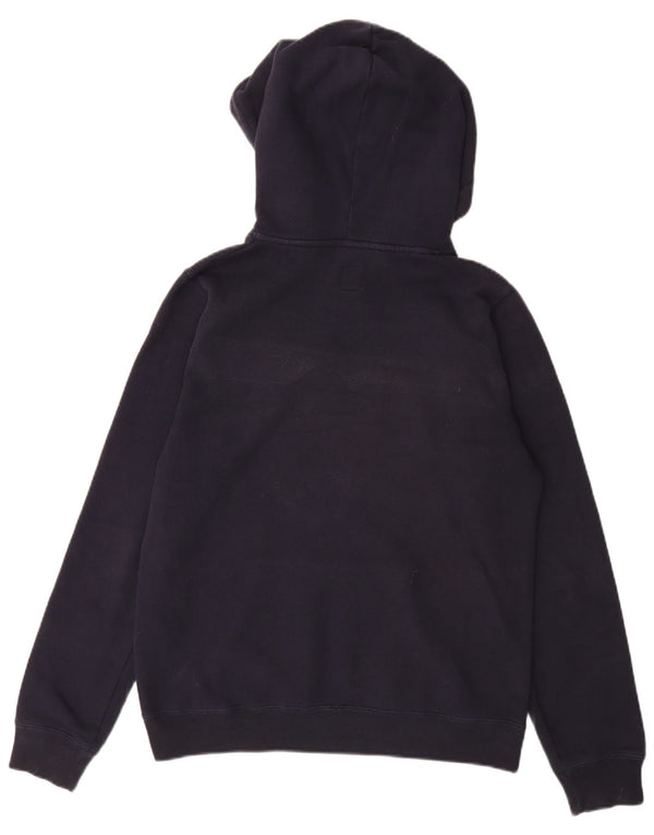 JACK WILLS Felpa con cappuccio grafica da donna UK 12 Medio Cotone blu navy