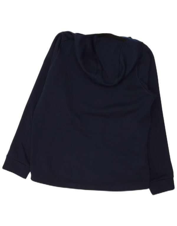 Felpa con cappuccio e zip Nike Therma-Fit da uomo in poliestere medio blu navy