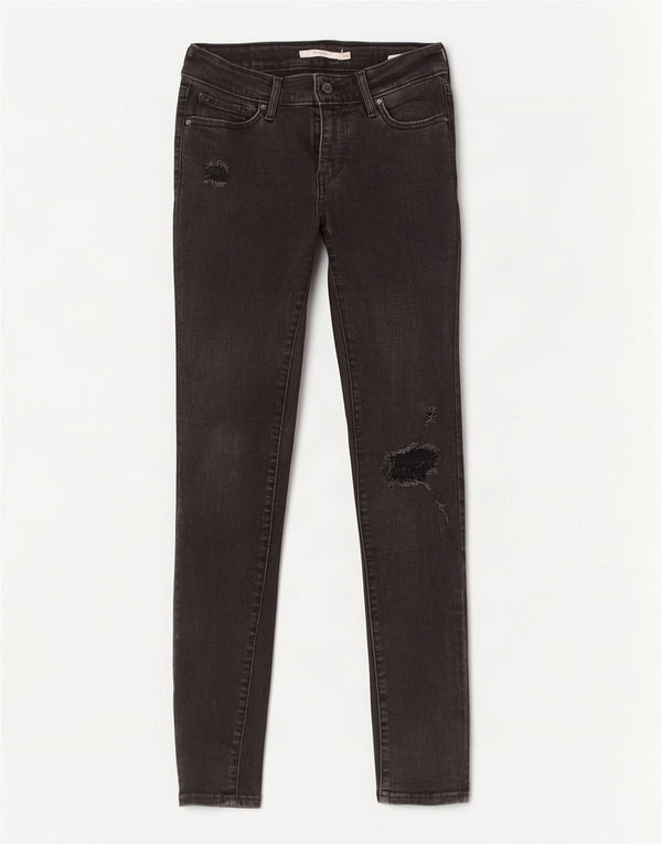 Jeans skinny effetto invecchiato 711 da donna Levi's W26 L30 cotone nero