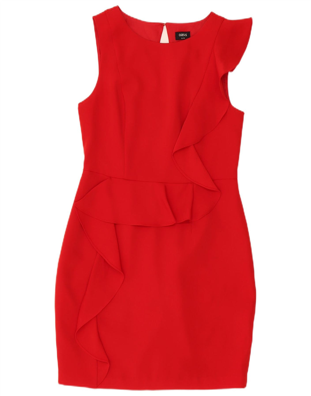 Abito tubino senza maniche da donna Oasis UK 12 Poliestere rosso medio