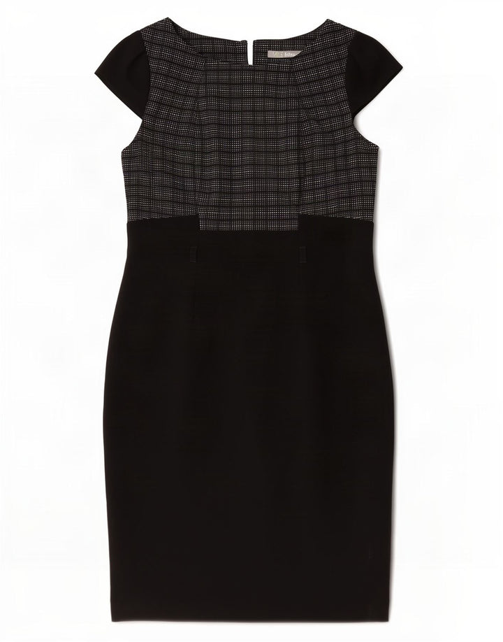Abito tubino da donna Marks & Spencer UK 14 poliestere medio a quadri nero