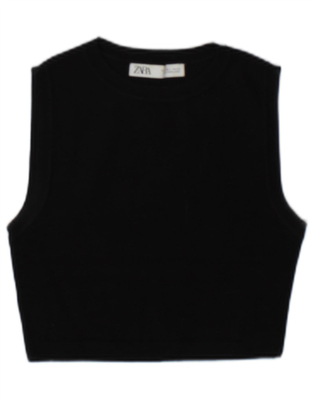 Top corto da donna Zara UK 14 grande in viscosa nera
