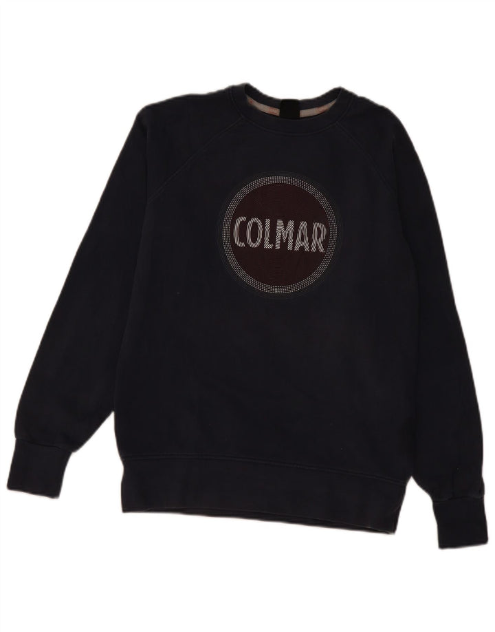 Felpa grafica da uomo Colmar maglione piccolo blu navy