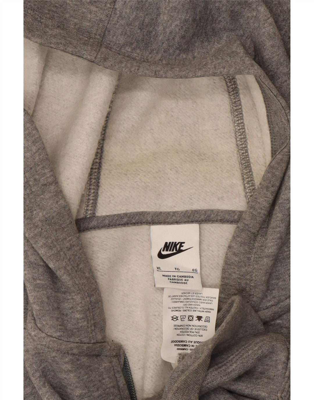 Maglione con cappuccio e zip da donna NIKE UK 18 XL cotone grigio