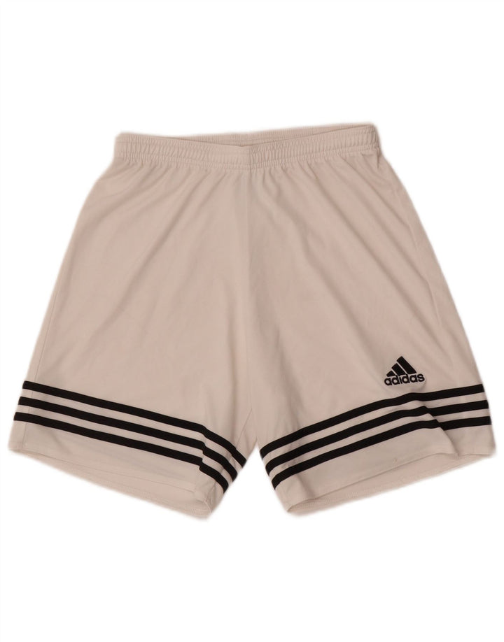 Pantaloncini sportivi Adidas Climalite da uomo piccoli in poliestere bianco