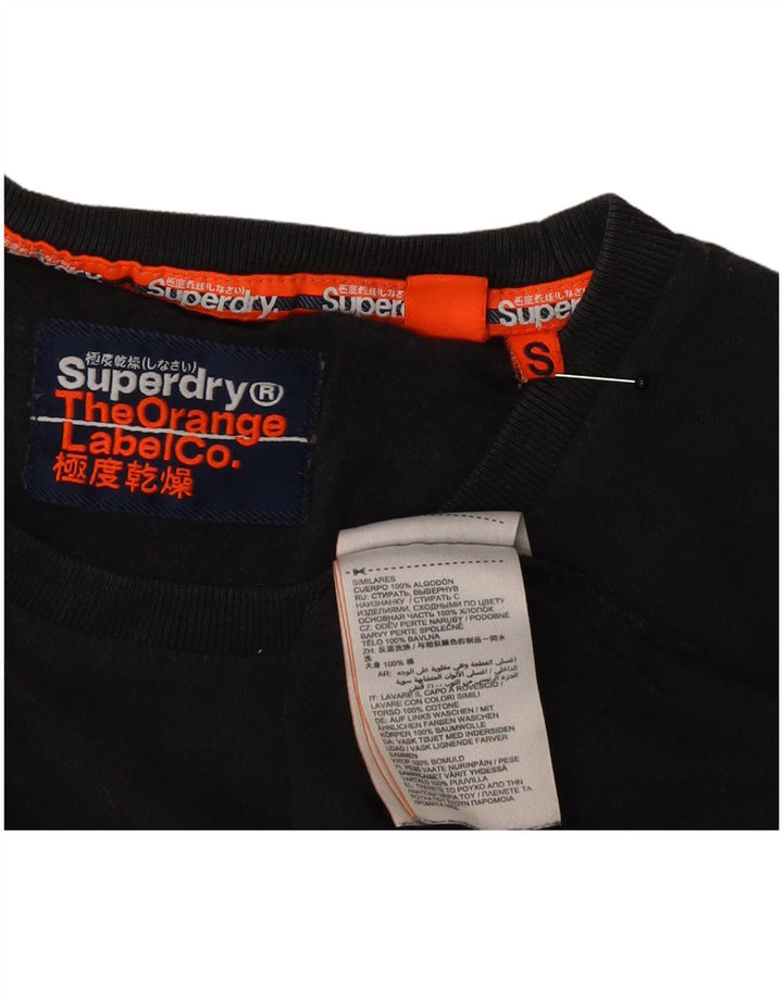 T-shirt da uomo Superdry Top Small in cotone nero